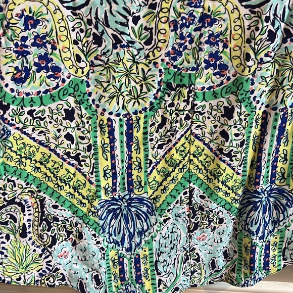 Lilly Pulitzer Cap Sleeve floral Print Top Rayon Size Small - Picture 7 of 10